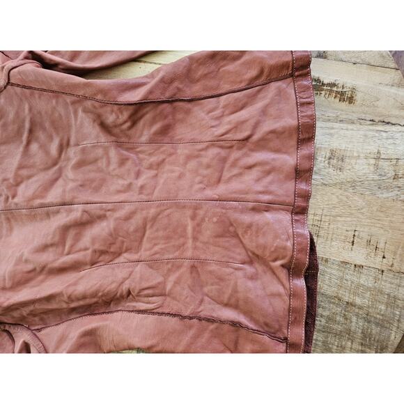 Collection Privee Pelle Leather Jacket Womens Size 42/6 Made In Italy Brown - Picture 9 of 16